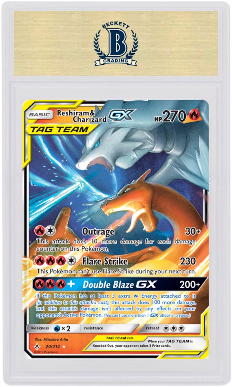 Reshiram & Charizard GX 2019 Pokemon TCG Sun & Moon Unbroken Bonds #20/214 (PSA or BGS Graded)
