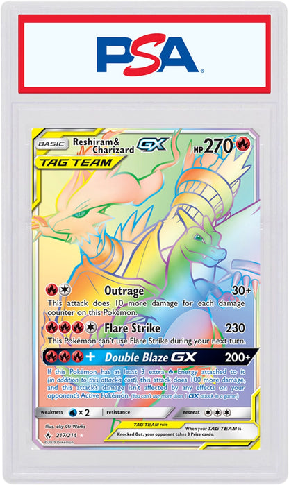 Reshiram & Charizard GX 2019 Pokemon TCG Unbroken Bonds Full Art #217/214 (PSA or BGS Graded)