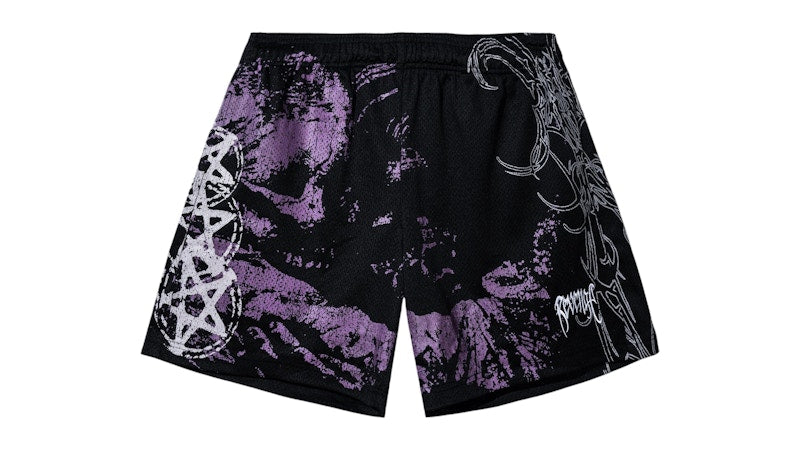 Revenge Abandoned Mesh Shorts Black/Purple