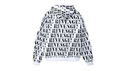 Revenge Allover Logo Zip Sweatshirt White/Black