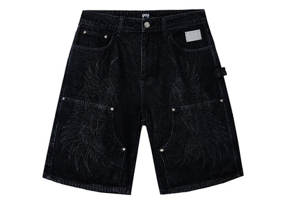 Revenge Archangel Carpenter Denim Shorts Washed Black
