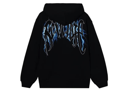 Revenge Blue Lightning Arch Logo Hoodie Black