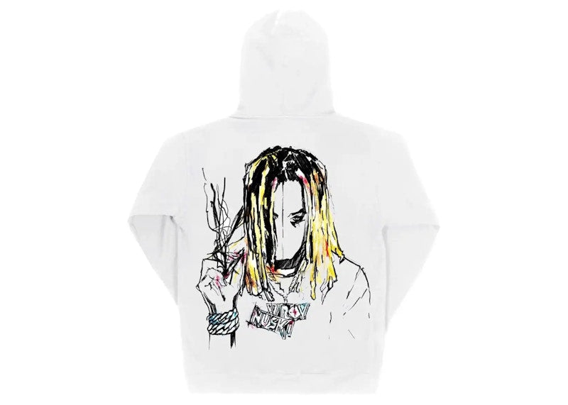 Revenge Durk Painting Hoodie White