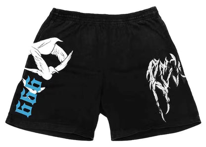 Revenge Juice Wrld 999 Dove Shorts Black