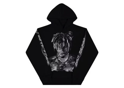 Revenge Juice Wrld 999 Graphite Portrait Hoodie Black
