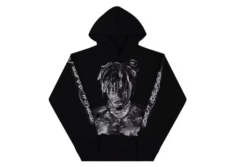 Revenge Juice Wrld 999 Graphite Portrait Hoodie Black