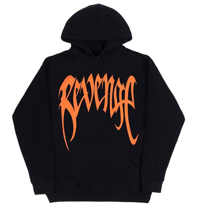 Revenge Orange Arch Hoodie Black