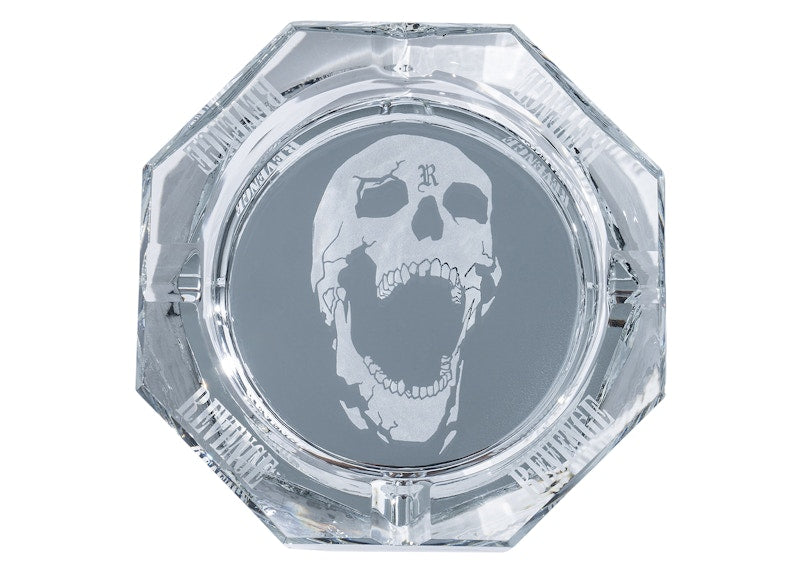 Revenge Skull Glass Ashtray White