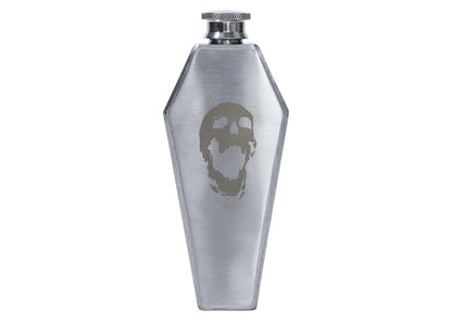 Revenge Skull Metal Flask Silver