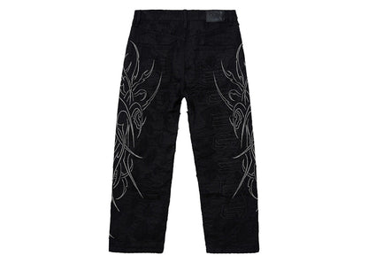 Revenge Spike Distressed Boro Denim Pant Black