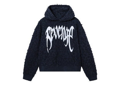 Revenge Thrashed Boro Arch Logo Hoodie Navy/White