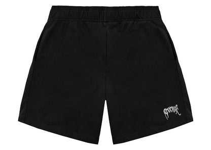 Revenge White Embroidered Basic Shorts Black
