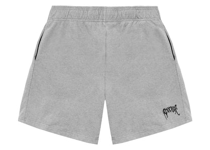 Revenge White Embroidered Basic Shorts Heather Grey