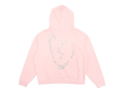 Revenge XXXTentacion Heartbreak Bejeweled Hoodie Baby Pink