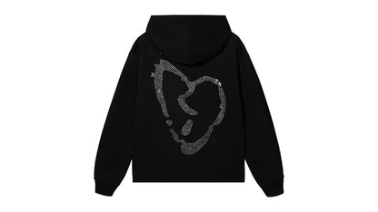 Revenge XXXTentacion Heartbreak Bejeweled Hoodie Black/Clear