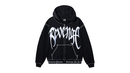 Revenge XXXTentacion Kill Contrast Zip Hoodie Black/White