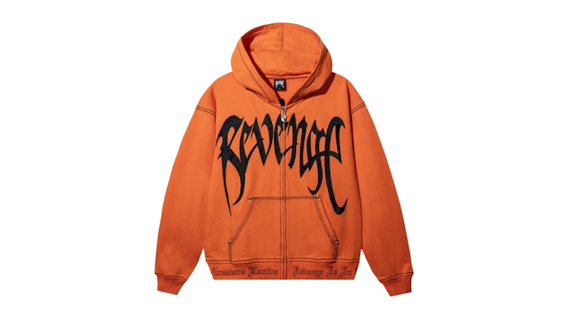 Revenge XXXTentacion Kill Contrast Zip Hoodie Orange/Black