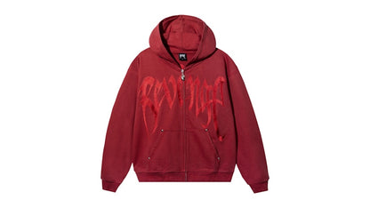 Revenge XXXTentacion Kill Contrast Zip Hoodie Red/Red
