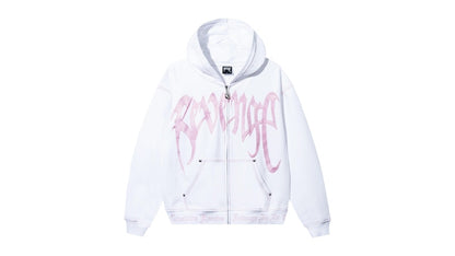 Revenge XXXTentacion Kill Contrast Zip Hoodie White/Pink