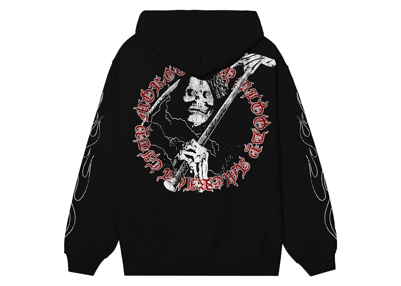 Revenge x City Morgue Grim Reaper Red Logo Hoodie Black