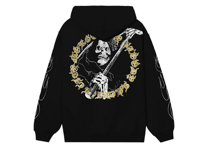 Revenge x City Morgue Grim Reaper Yellow Logo Hoodie Black