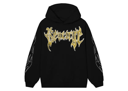 Revenge x City Morgue Grim Reaper Yellow Logo Hoodie Black