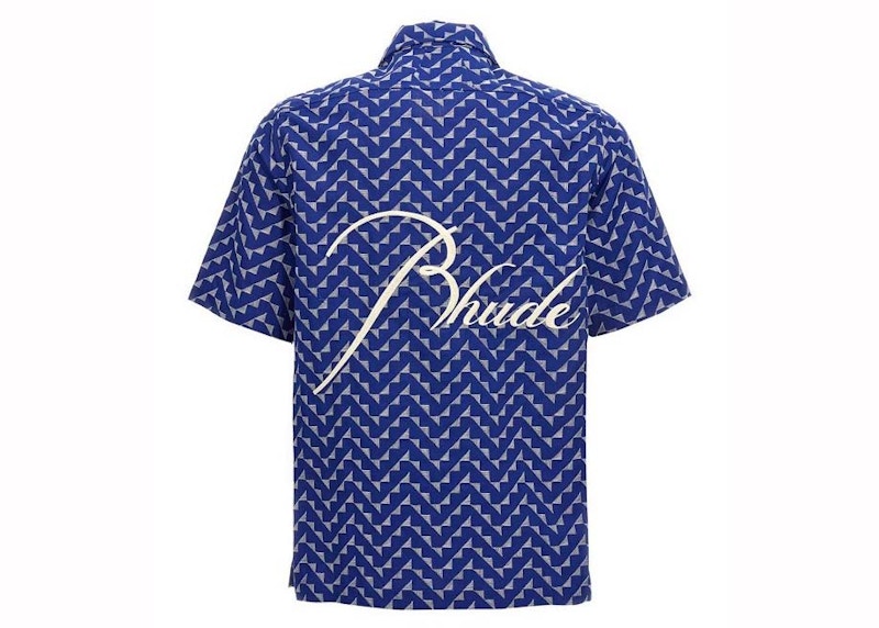 Rhude Beachfront Button Down Shirt Navy