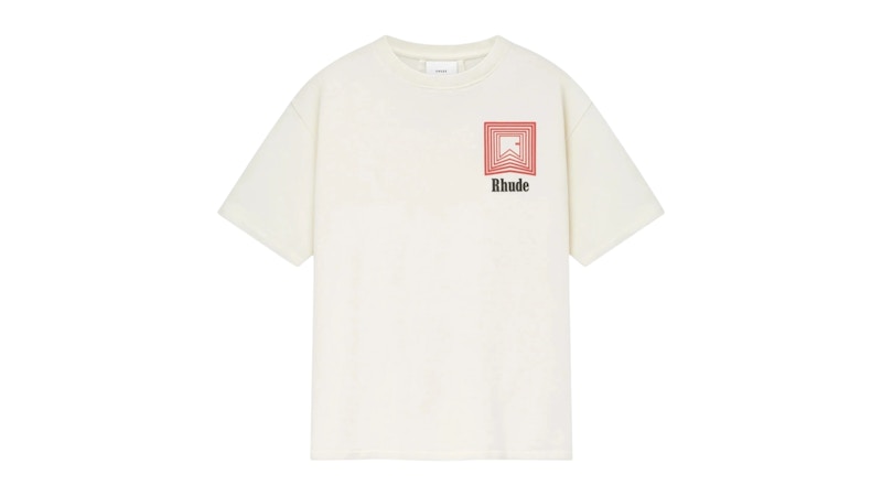 Rhude Chevron Logo Repeat Tee White