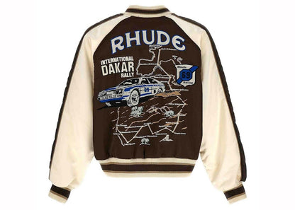 Rhude Crepe Satin Souvenier Jacket Brown/Cream