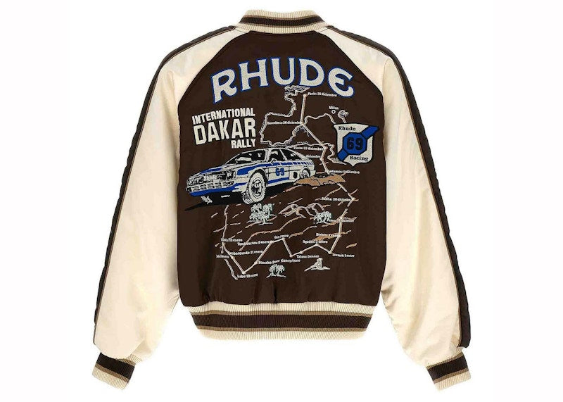 Rhude Crepe Satin Souvenier Jacket Brown/Cream