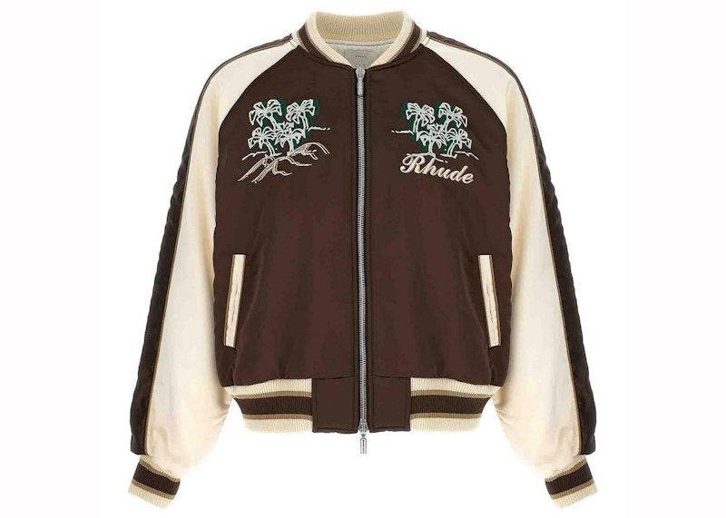 Rhude Crepe Satin Souvenier Jacket Brown/Cream