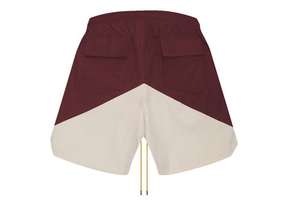Rhude Cupro Yachting Shorts Maroon/White