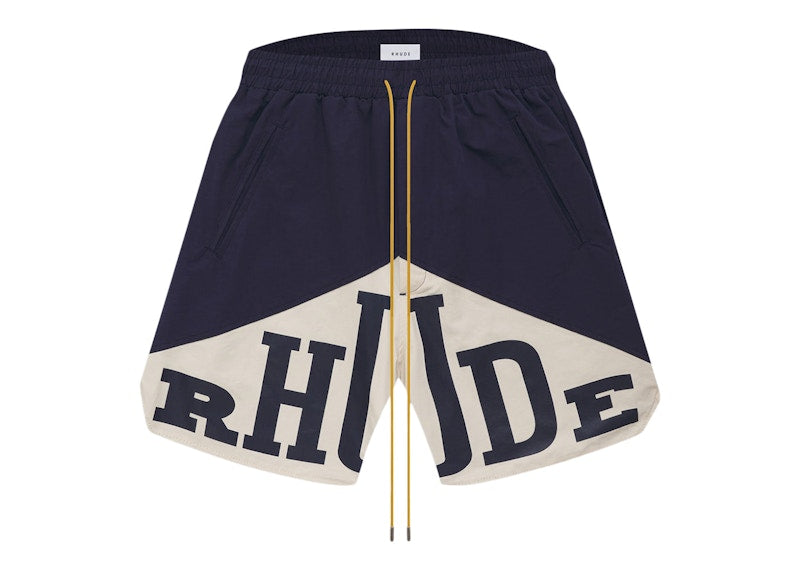 Rhude Cupro Yachting Shorts Navy/White