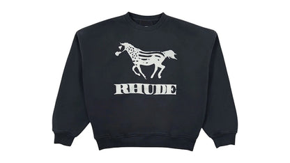 Rhude Dinero Vintage Crewneck Vintage Black