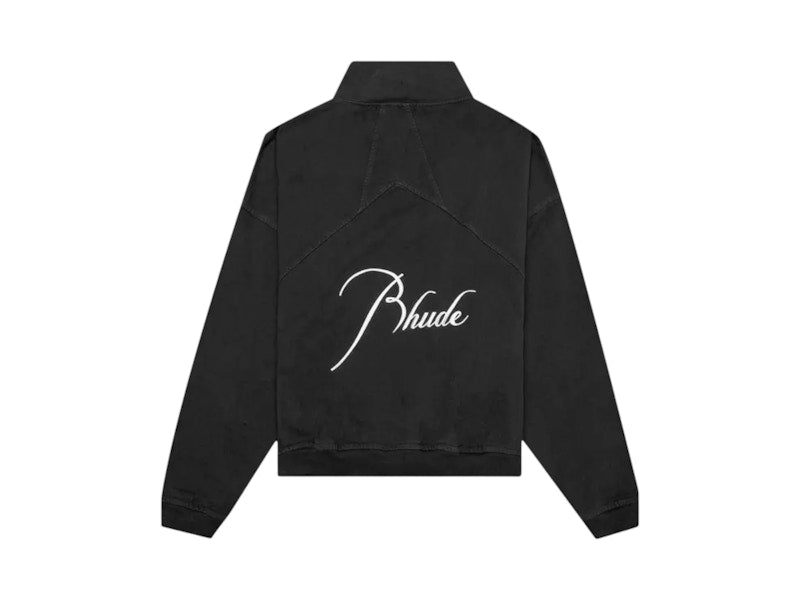 Rhude Embroidered Quarter Zip Jacket Vintage Black