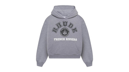 Rhude French Riviera Patch Hoodie Gray