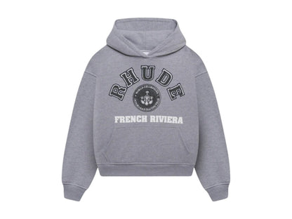 Rhude French Riviera Patch Hoodie Heather Grey