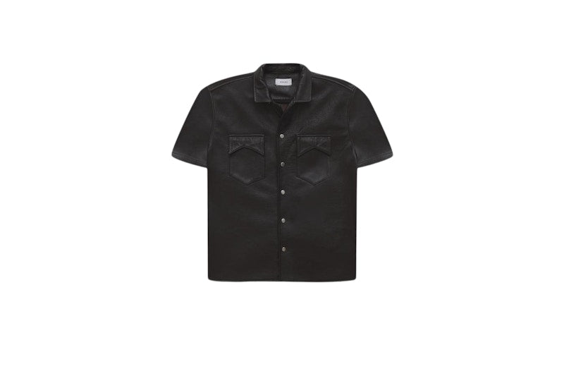 Rhude Leather Snap Shirt Black