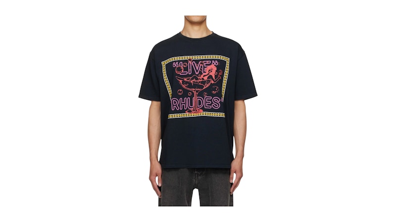 Rhude Live Rhudes Tee Vintage T-Shirt Black