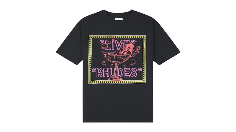 Rhude Live Rhudes Tee Vintage T-Shirt Black
