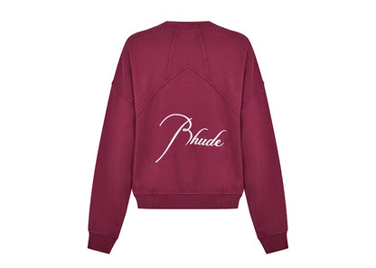 Rhude Logo Signature Paneled Sweatshirt Bordeaux