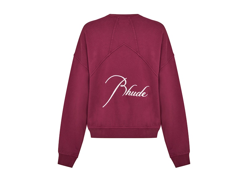 Rhude Logo Signature Paneled Sweatshirt Bordeaux