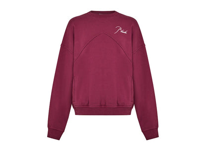 Rhude Logo Signature Paneled Sweatshirt Bordeaux