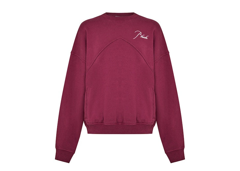 Rhude Logo Signature Paneled Sweatshirt Bordeaux