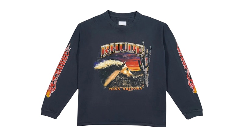 Rhude Mesa Stallion L/S Tee Black/Red/Yellow