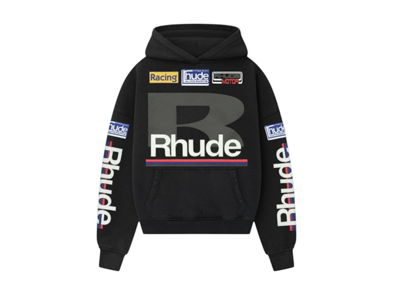 Rhude Petrol Patch Hoodie Vintage Black