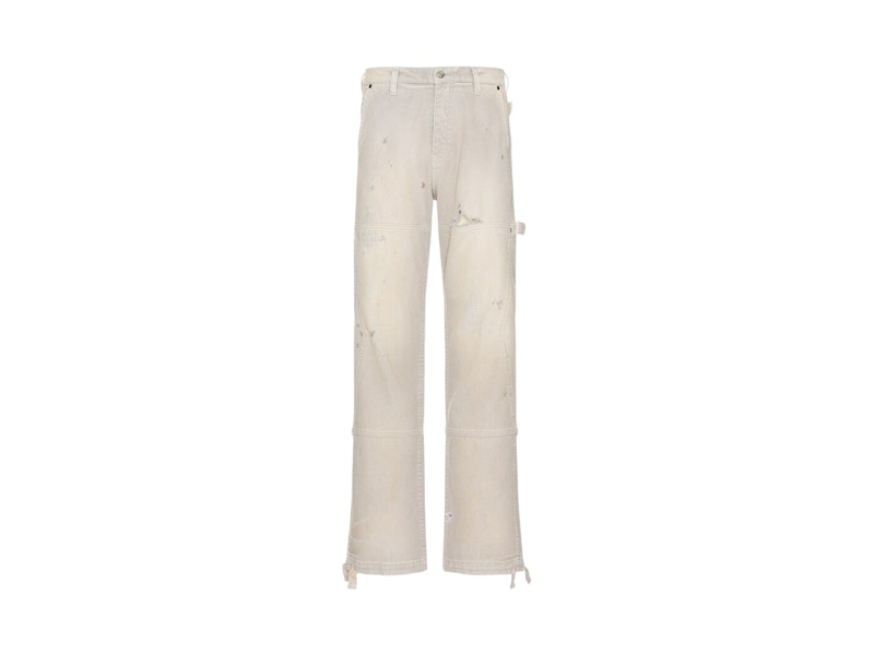 Rhude Reza Double Knee Elephant Pants Vintage White
