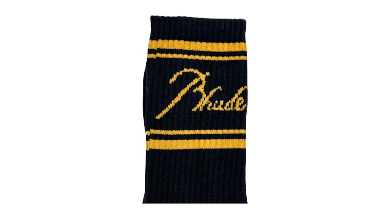Rhude Script Logo Sock Black/Yellow