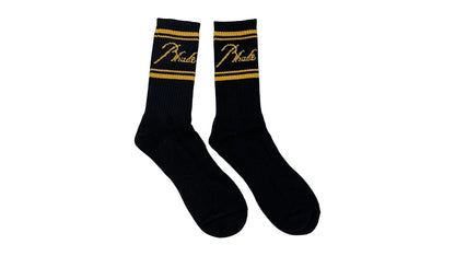 Rhude Script Logo Sock Black/Yellow