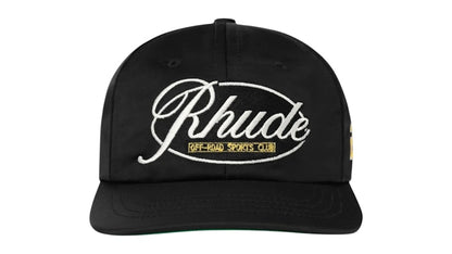 Rhude Sports Club Curved Brim Hat Black